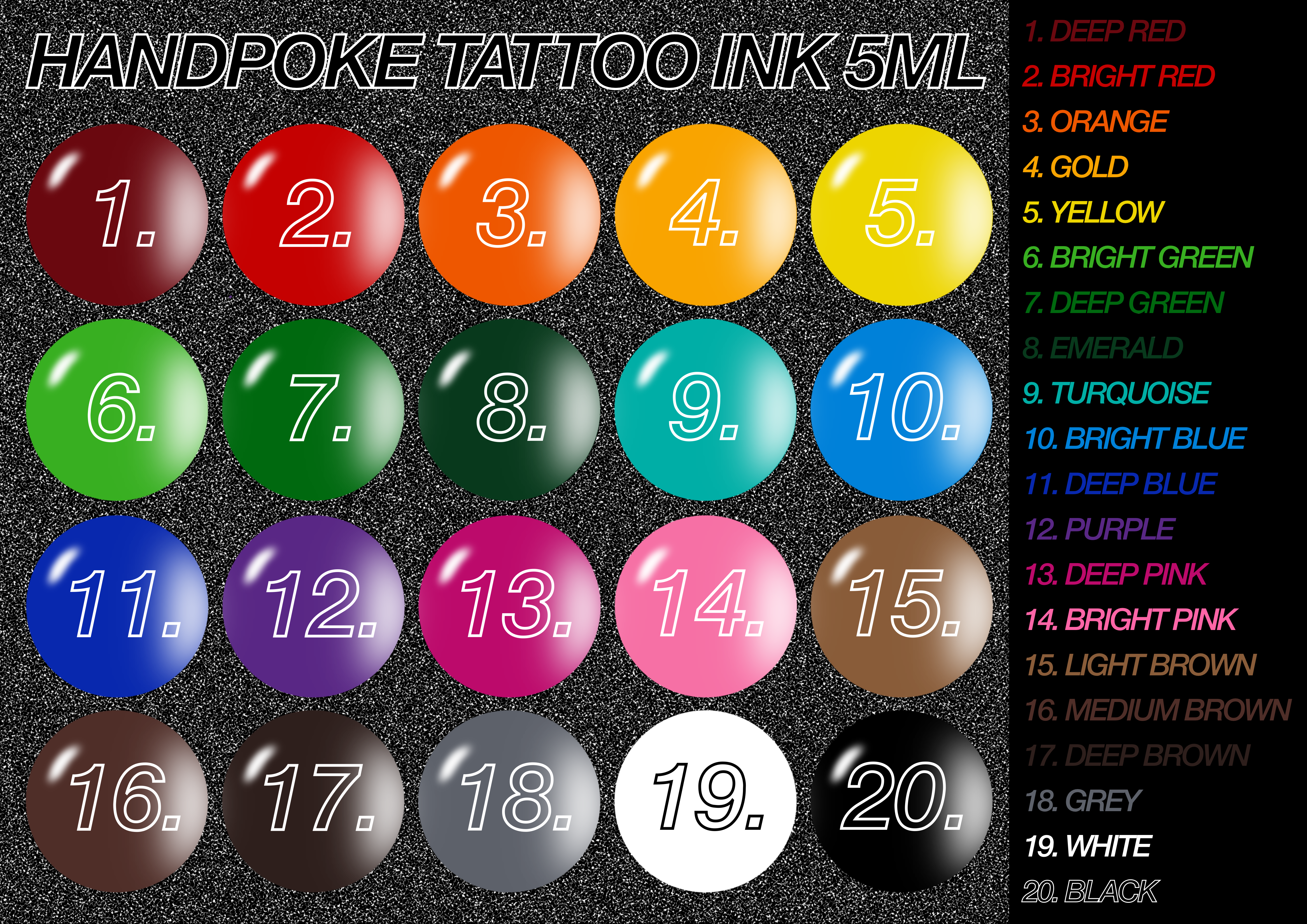 Colour Handpoke Tattoo Ink 5ml – Purdy's Tattoo