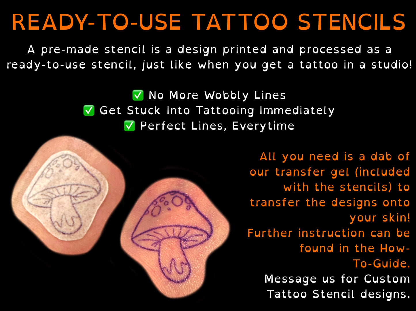 Tiny Minimalist Stencils | Ready-to-use Pre-Printed Handpoke Tattoo Transfers