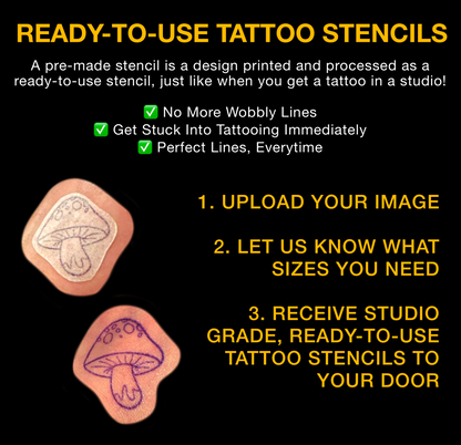 CUSTOM STENCILS | Ready-to-use Pre-Printed Handpoke Tattoo Transfers