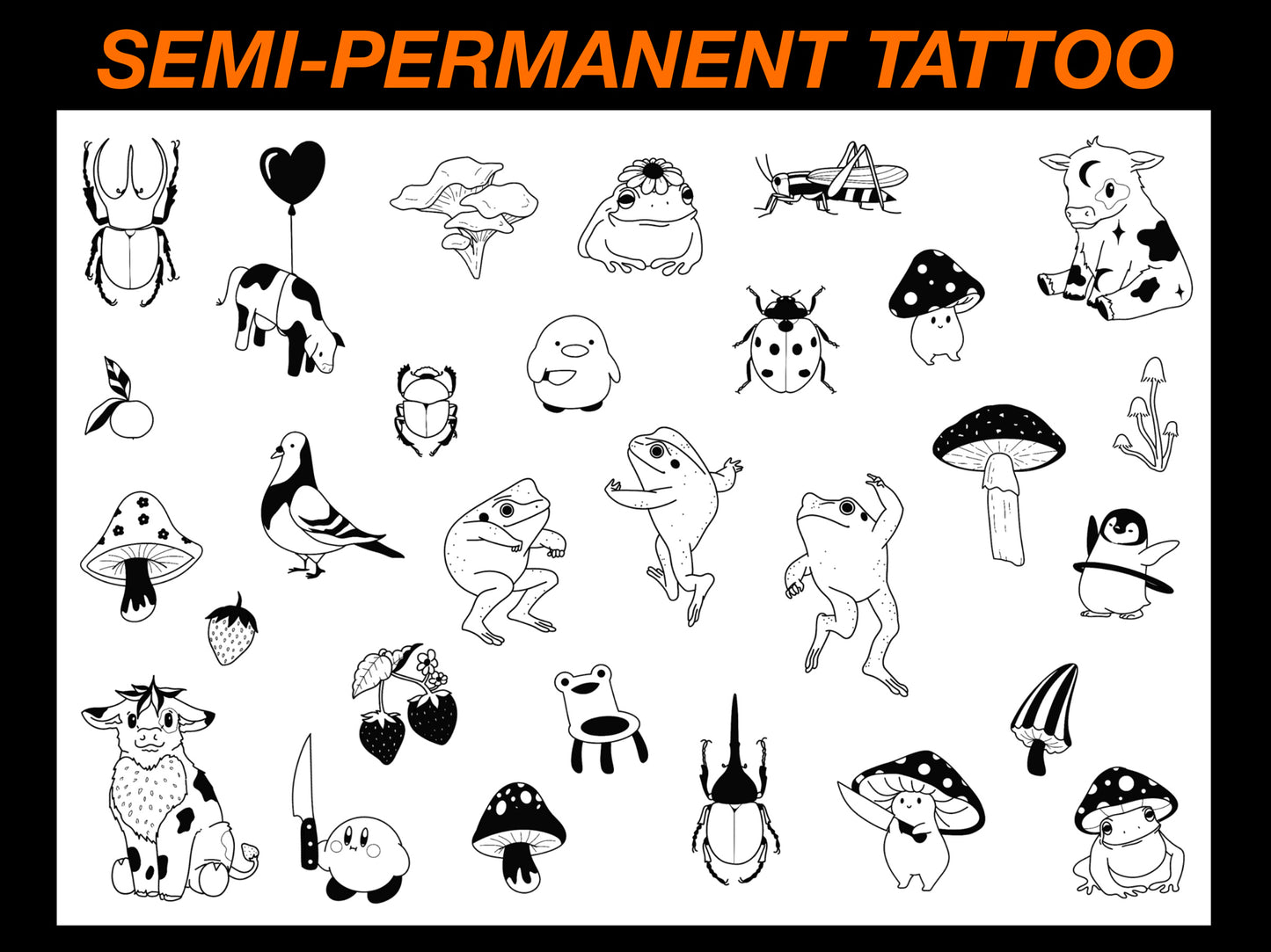 Frogs & Friends Semi-Permanent Tattoos