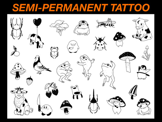 Frogs & Friends Semi-Permanent Tattoos