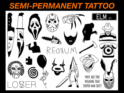 Horror Semi-Permanent Tattoos