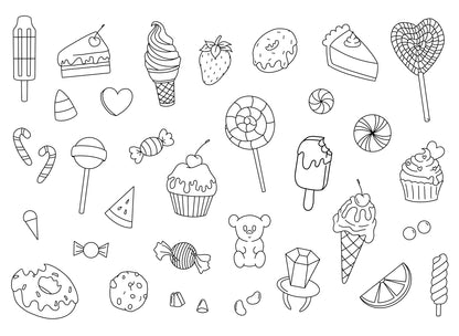 Candy Stencils | Ready-to-use Pre-Printed Handpoke Tattoo Transfers